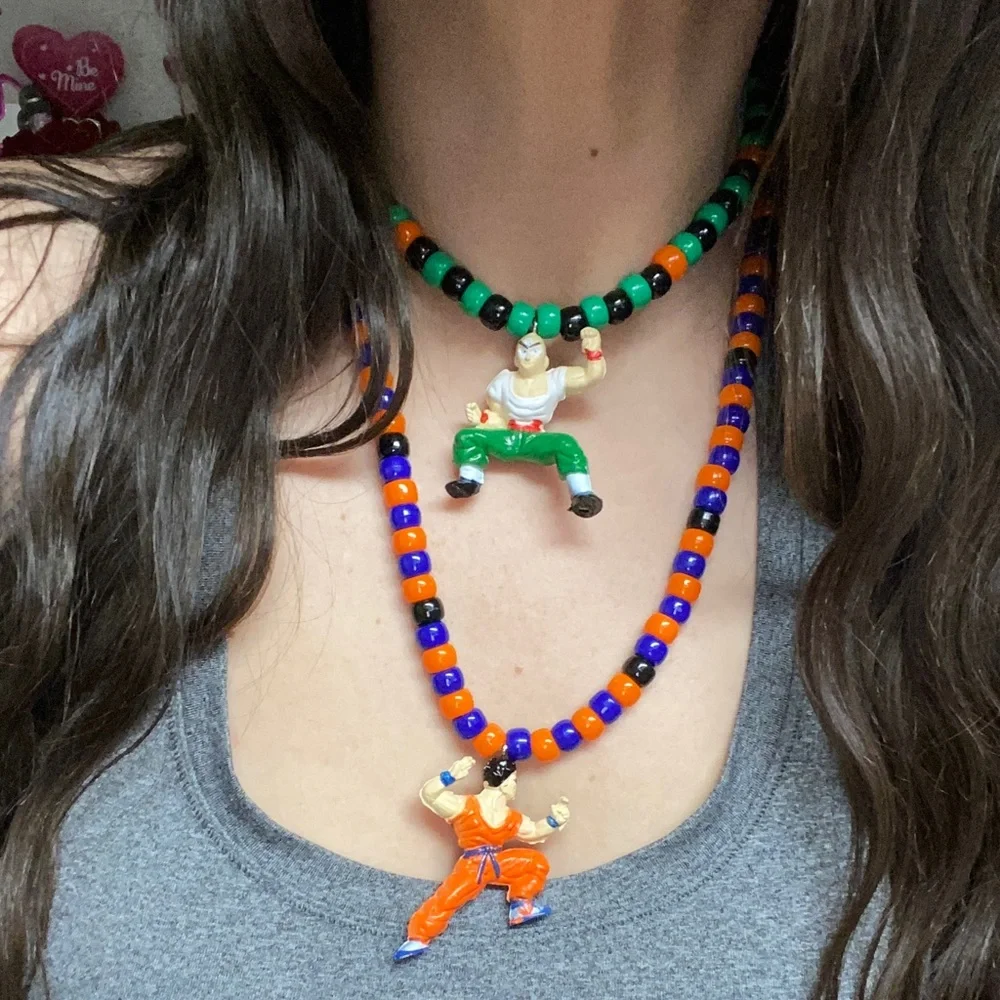 Dragon ball Z Beaded Kandi Necklace chocker Set vintage anime